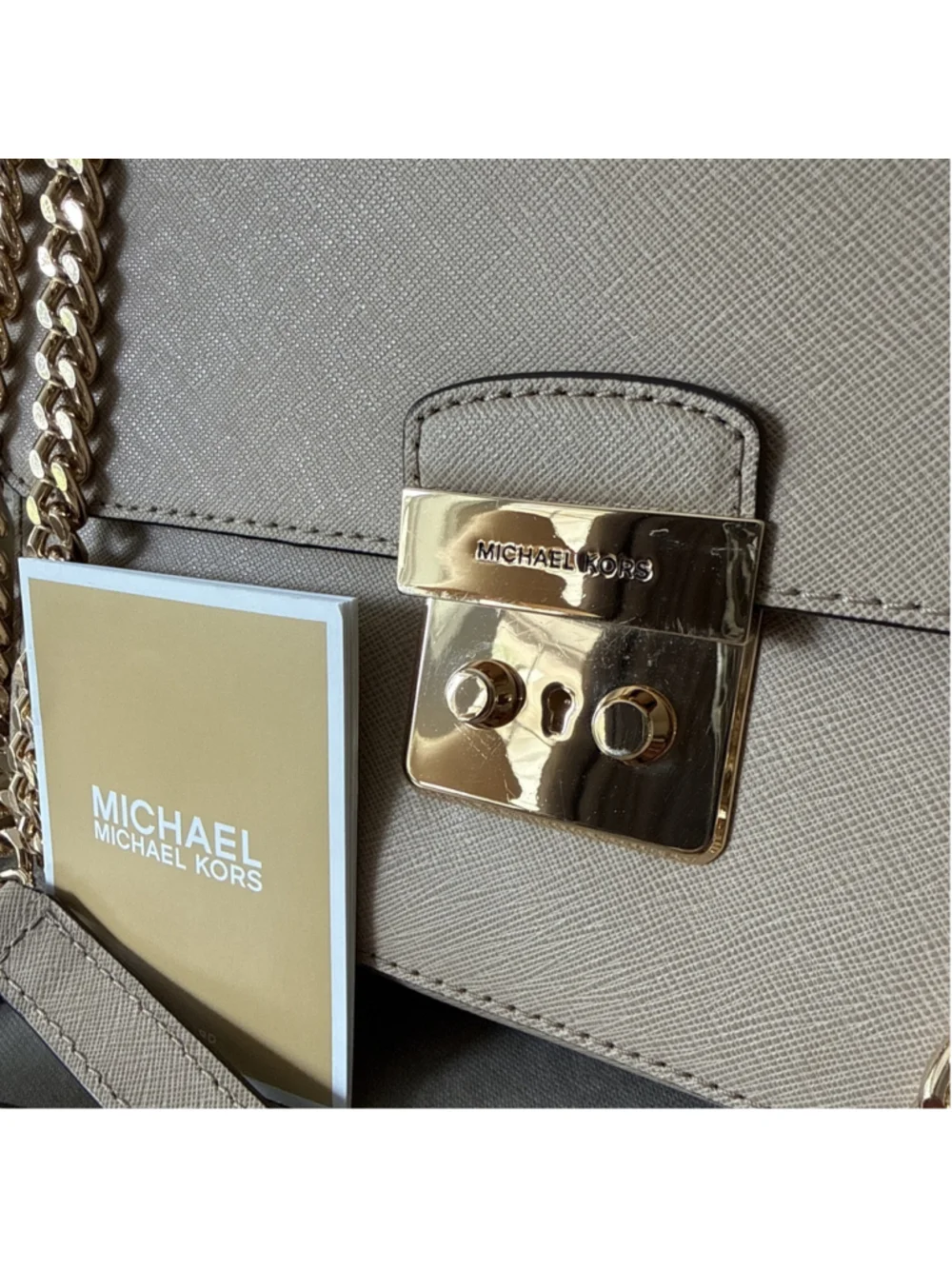 Michael Kors Brandi Leather Shoulder Bag Gold Hardware NWOT